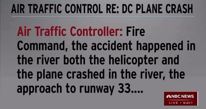 El audio de la comunicación previa al choque entre los pilotos del avión y la torre de control. Video: NBC NEWS