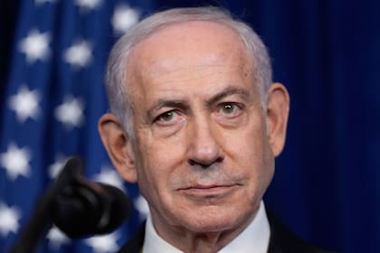 El primer ministro de Israel, Benjamin Netanyahu, durante una conferencia de prensa con el presidente de Estados Unidos